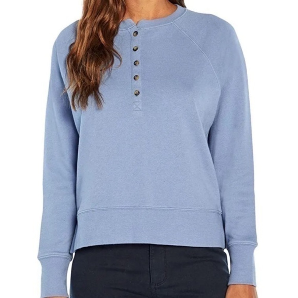 Gap Women's Henley Sweatshirt English Manor Blue, Small NWT
